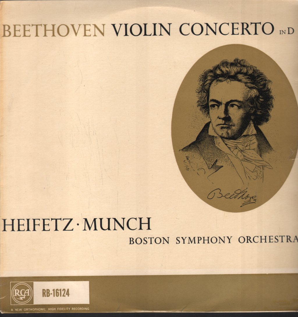 Beethoven Violin Concerto In D Jascha Heifetz Charles Munch Boston Symphony Orchestra